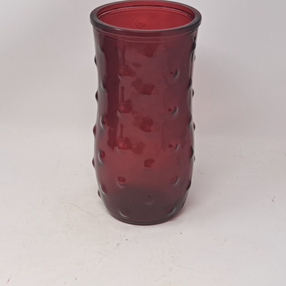 Vintage Hoosier Glass Red Bubble Texture Vase - Picture 3 of 3